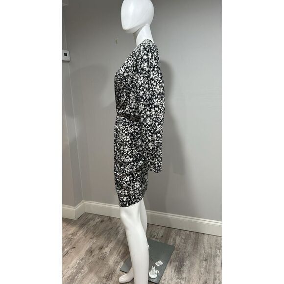 Isabel Marant Black and White Dulce Floral Long Sleeve Mini Dress Size Medium (4 - Picture 10 of 11